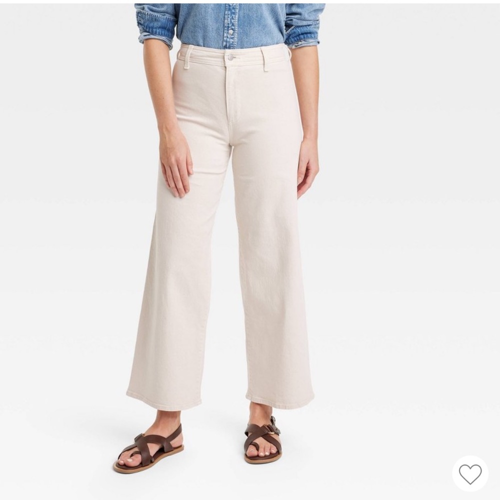 Universal Thread Cream Sailor Wide Leg Jeans